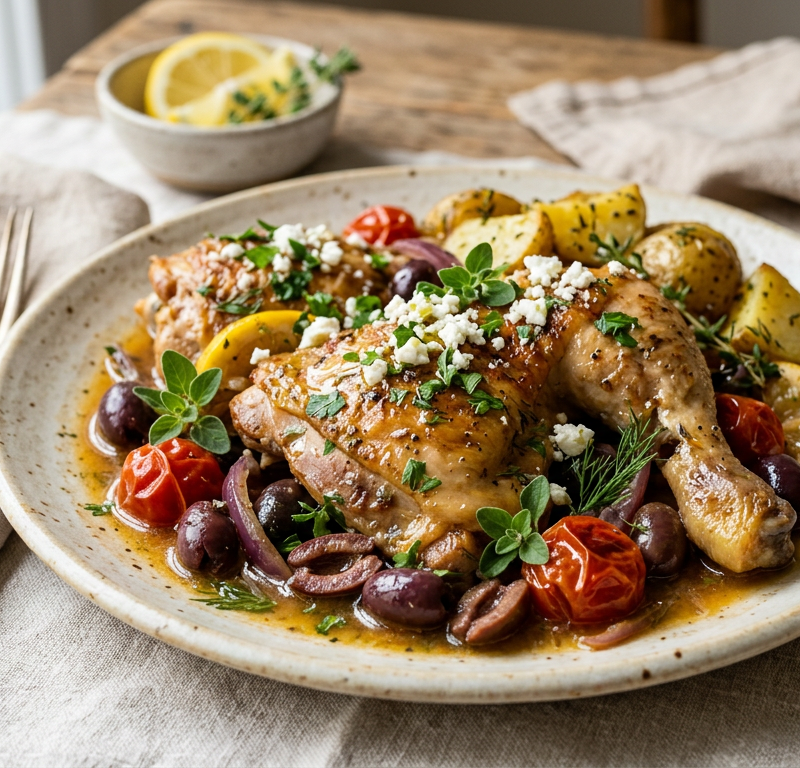 Greek-Style Lemon Chicken with Olives