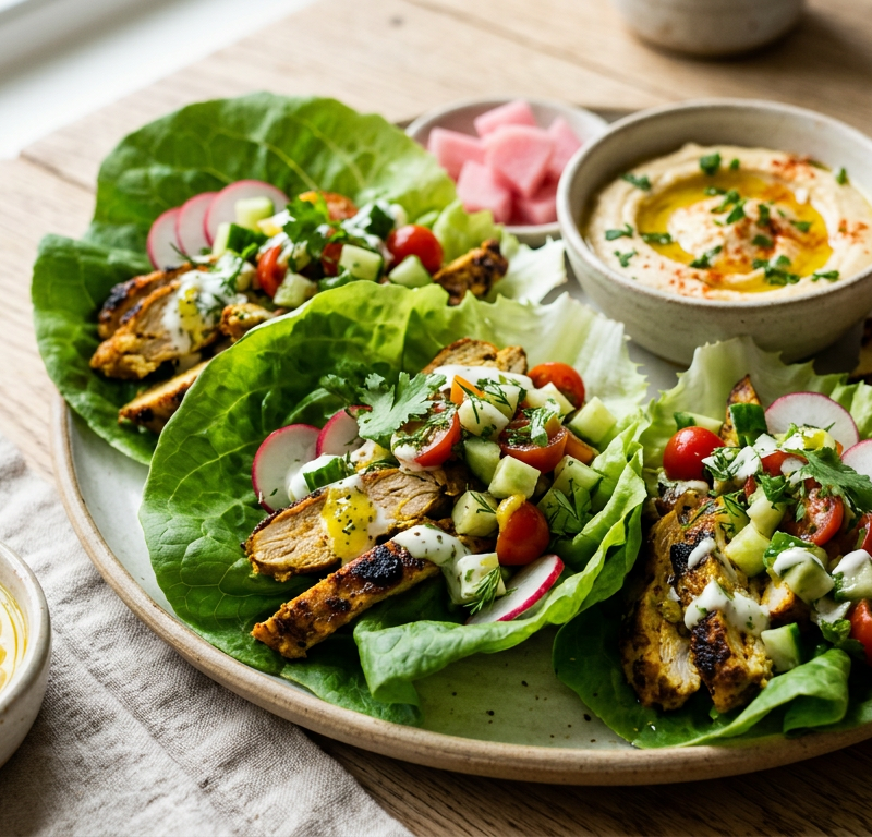 Chicken Shawarma Lettuce Wrap Platter