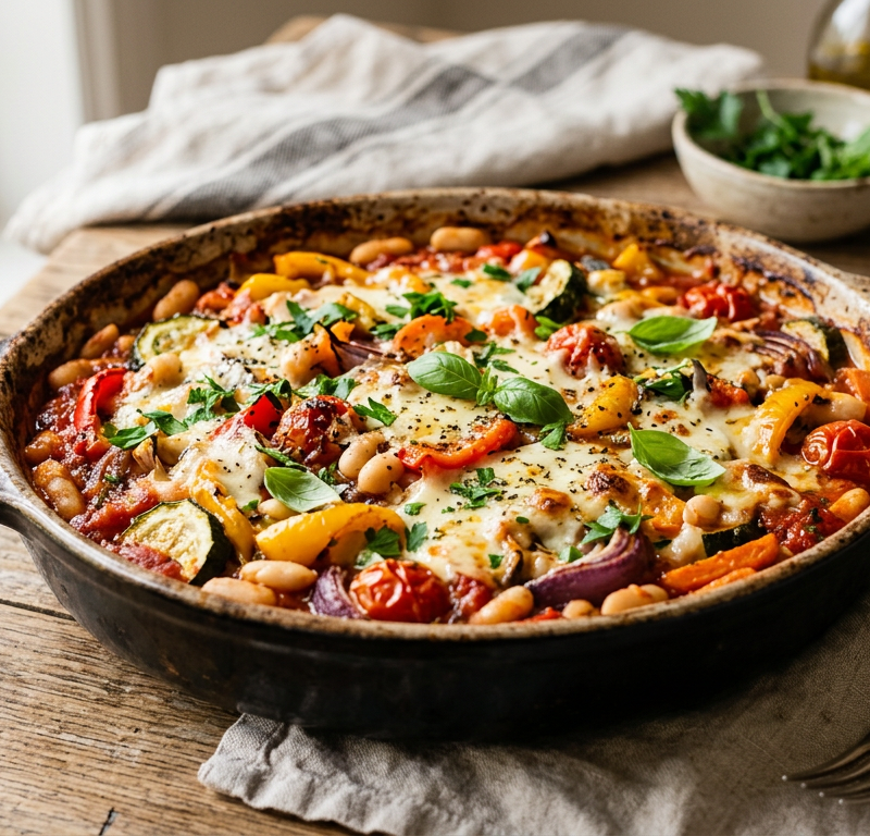 Mediterranean Vegetable and Bean Casserole