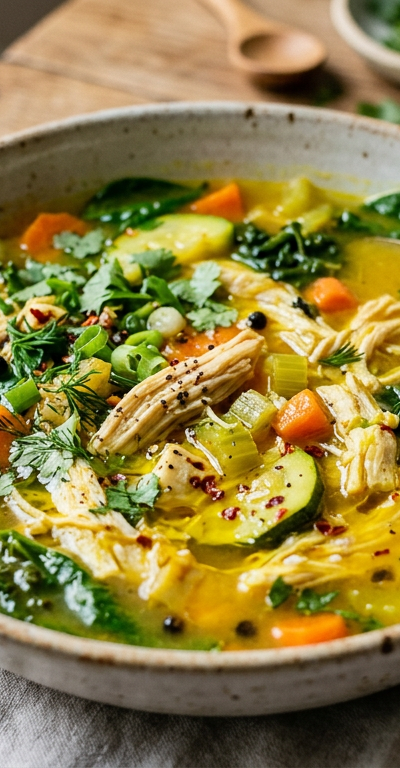 Turmeric Chicken Bone Broth Soup