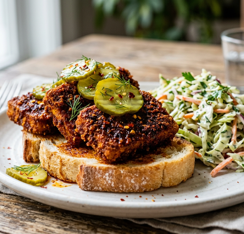 Vegan Nashville Hot Tofu Plate