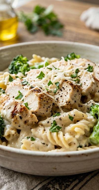 Gluten-Free Chicken and Broccoli Alfredo