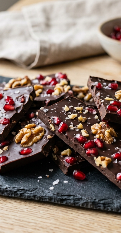 Pomegranate Walnut Dark Chocolate Bark