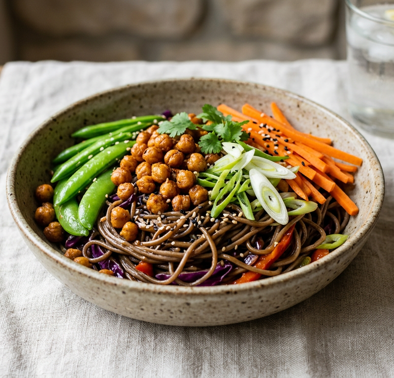 Teriyaki Chickpea & Snap Pea Soba Bowl