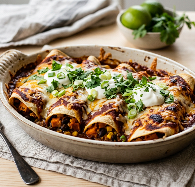 Sweet Potato & Black Bean Enchiladas
