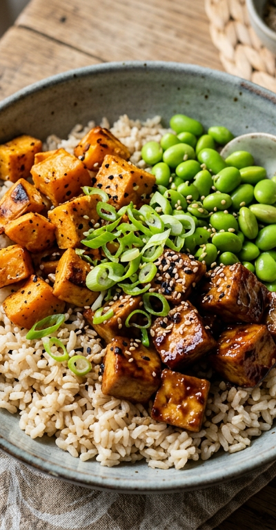 Sweet Potato & Edamame Miso Rice Bowl