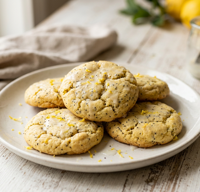 Lemon Poppy Seed Protein Cookies