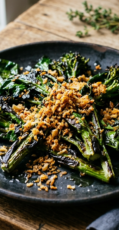 Charred Broccoli Rabe with Anchovy-Garlic Crumbs