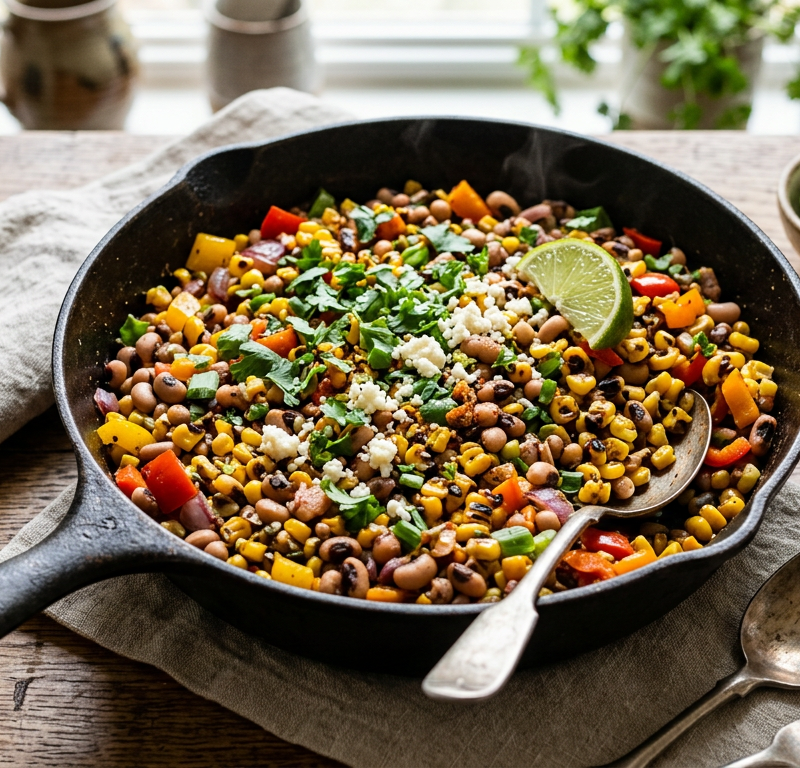 Charred Corn & Black-Eyed Pea Skillet