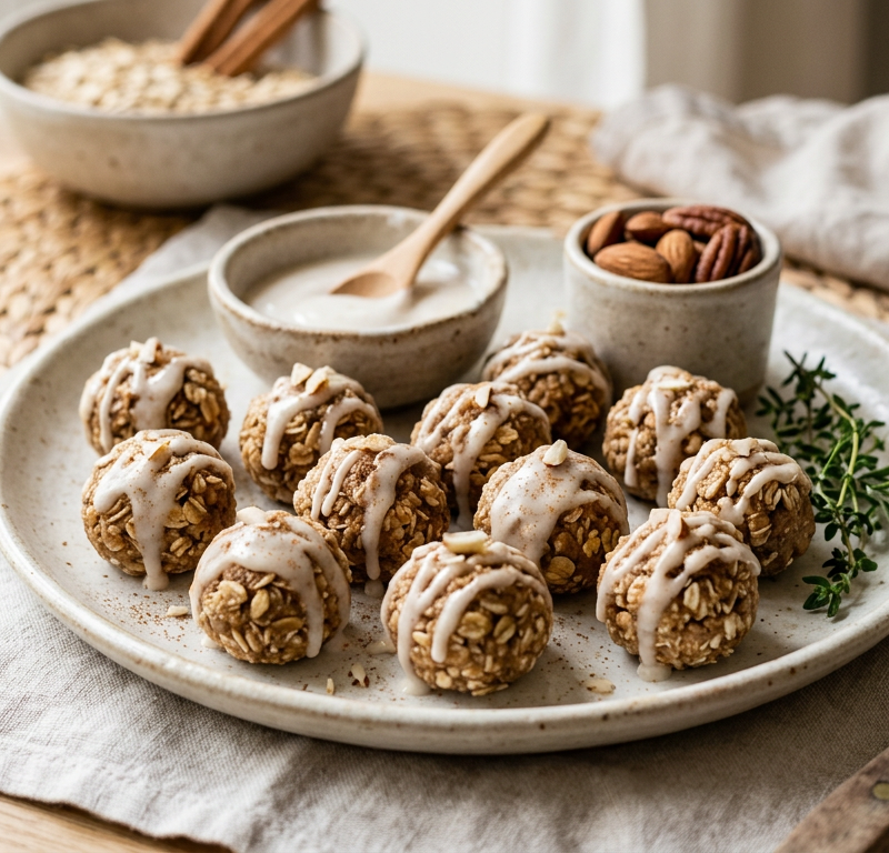 Cinnamon Roll Protein Bites