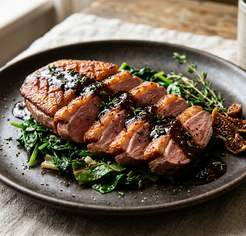 Seared Duck Breast with Balsamic-Fig Reduction (Sugar-Free)