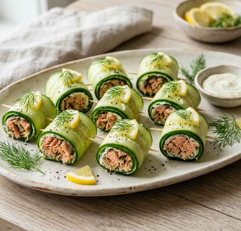 Cucumber Salmon Roll-Ups