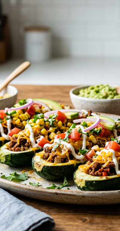 Zucchini Boat Taco Night