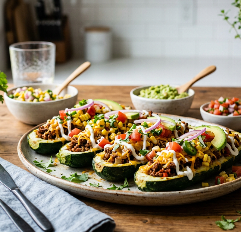 Zucchini Boat Taco Night