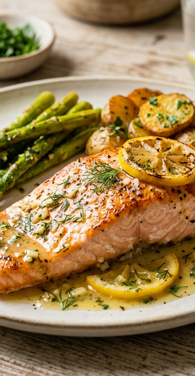 Gluten-Free Baked Salmon with Lemon Butter