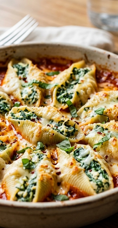 Gluten-Free Spinach and Ricotta Stuffed Shells