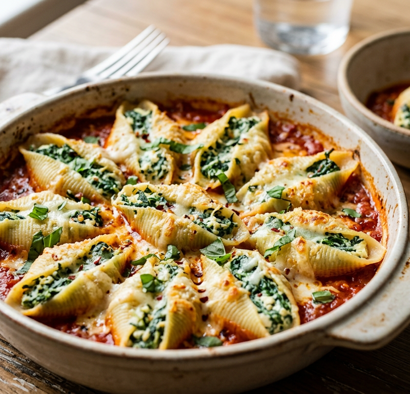Gluten-Free Spinach and Ricotta Stuffed Shells