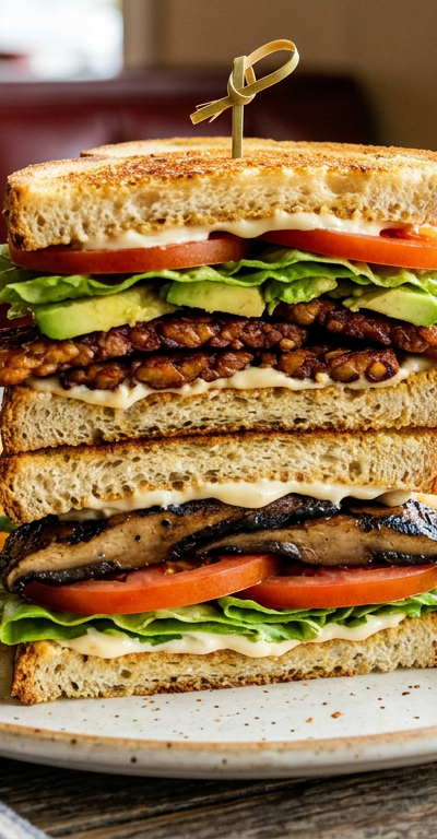 Classic Diner-Style Vegan Club Sandwich