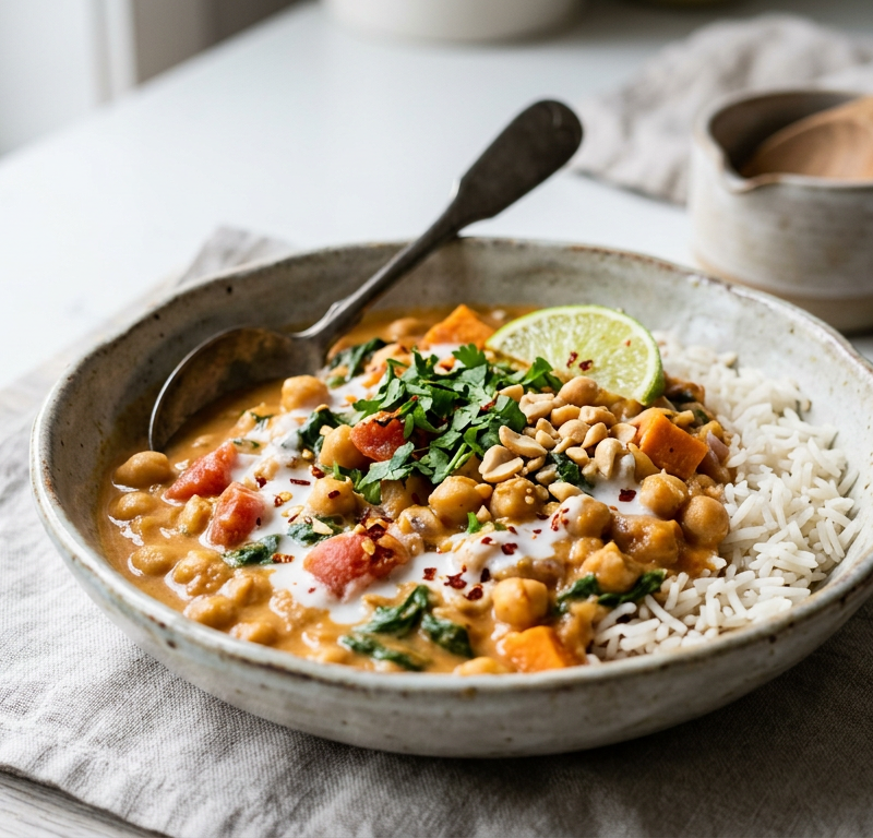 Coconut Chickpea Peanut Stew