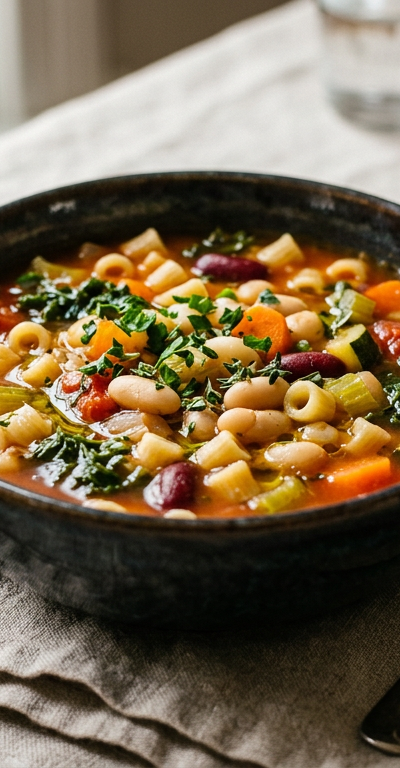 Hearty Vegetable Minestrone with White Beans