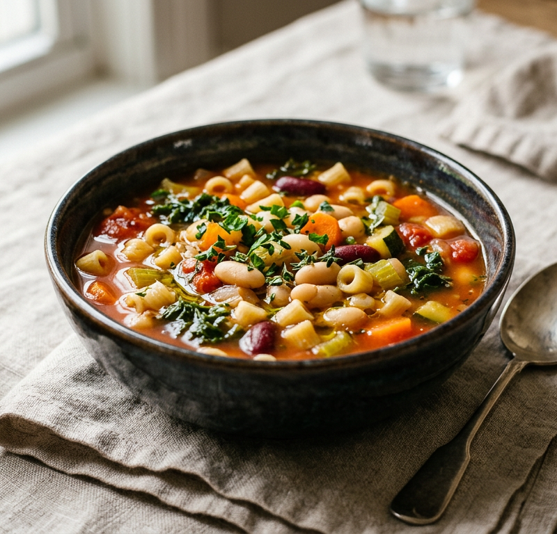 Hearty Vegetable Minestrone with White Beans