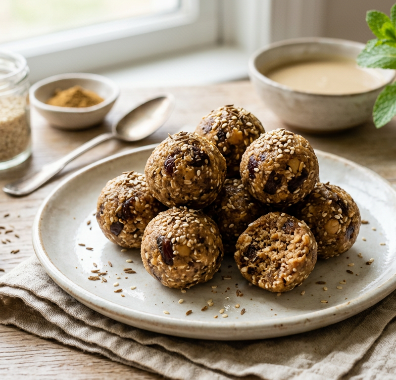 Cumin Chickpea and Date Energy Bites