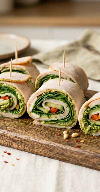 Pesto Turkey Roll-Ups