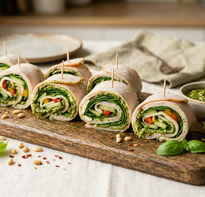 Pesto Turkey Roll-Ups