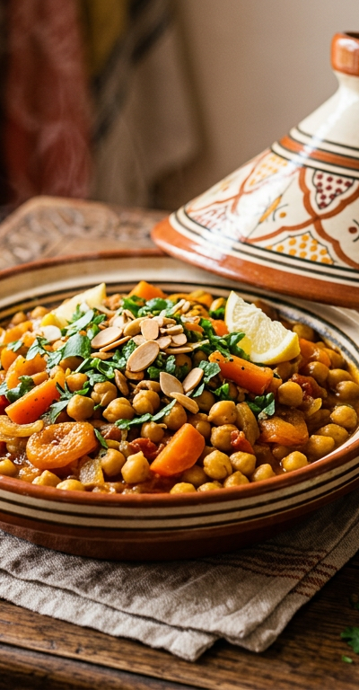 Moroccan Chickpea & Apricot Tagine