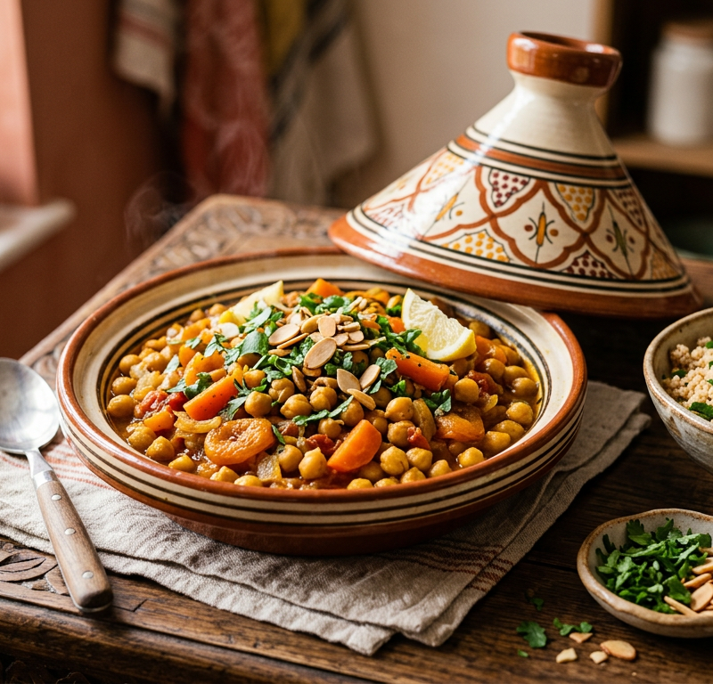 Moroccan Chickpea & Apricot Tagine