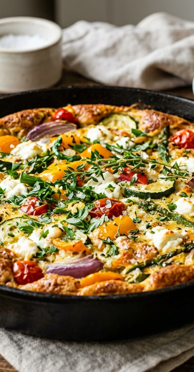Roasted Vegetable & Goat Cheese Frittata