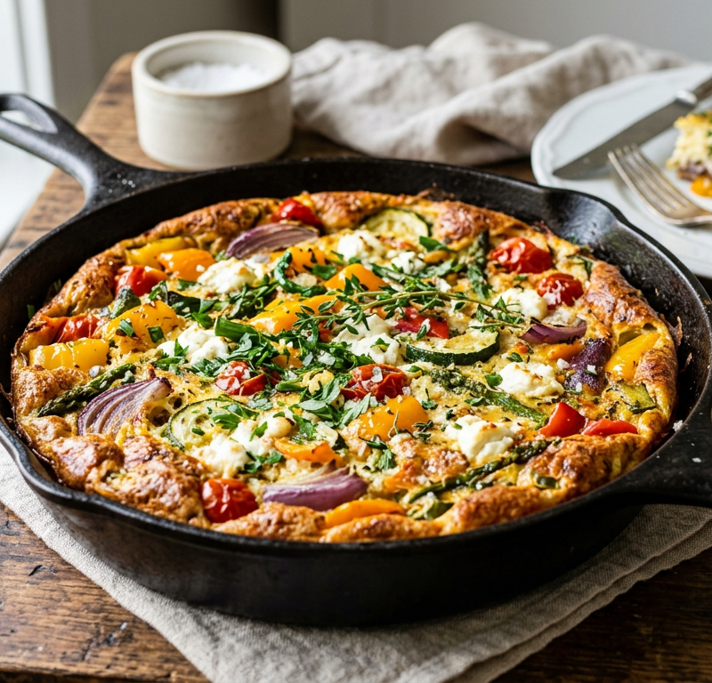 Roasted Vegetable & Goat Cheese Frittata