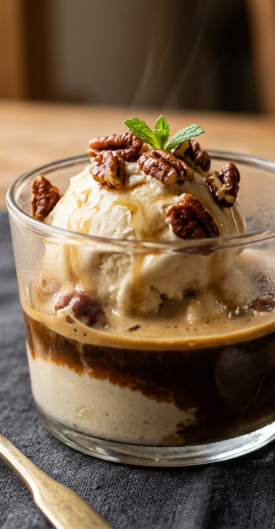 Maple Espresso Affogato with Cashew Cream