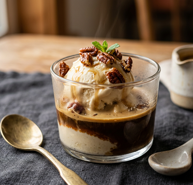 Maple Espresso Affogato with Cashew Cream