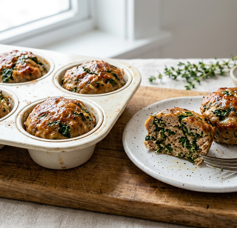 Turkey and Kale Mini Meatloaves