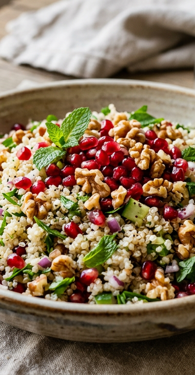 Pomegranate Walnut Quinoa Salad