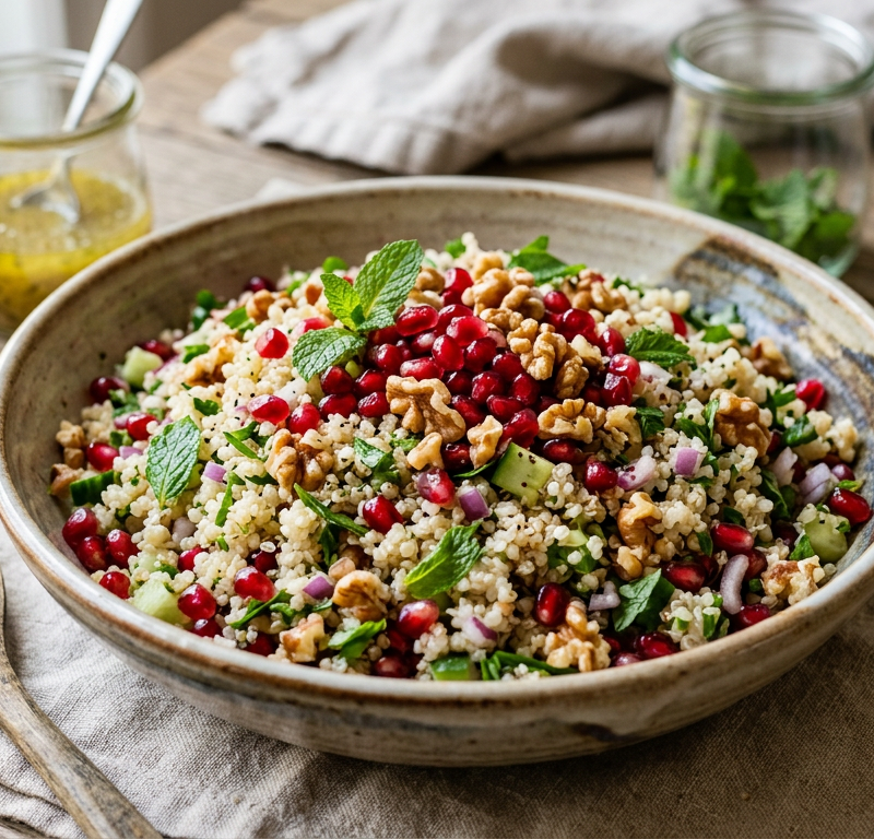 Pomegranate Walnut Quinoa Salad