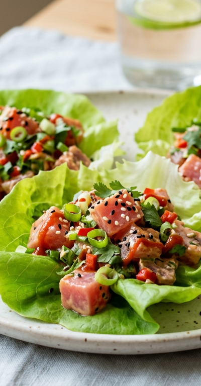 Spicy Tuna Lettuce Wraps