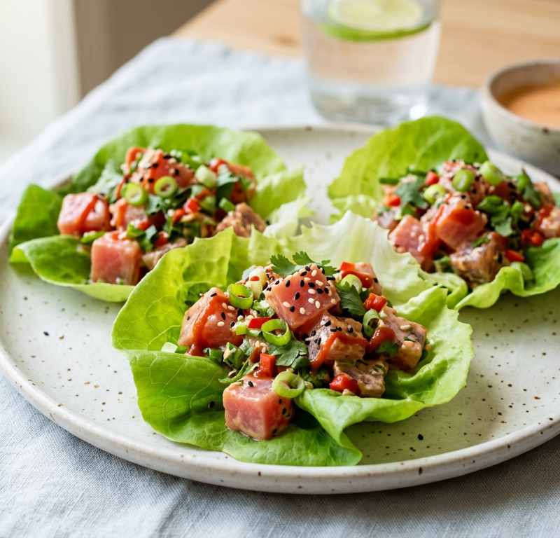 Spicy Tuna Lettuce Wraps