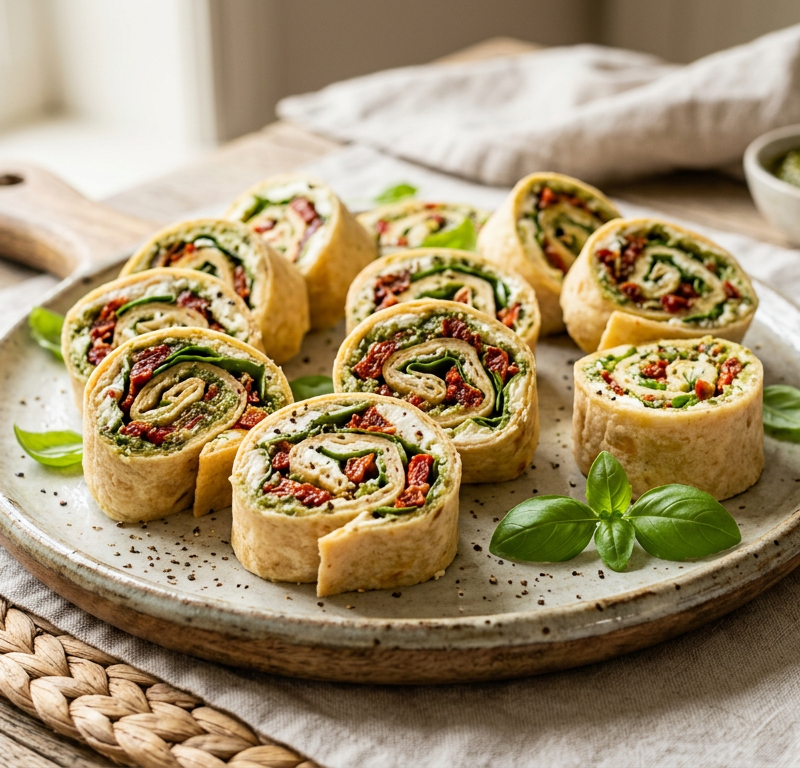 Sun-Dried Tomato & Pesto Pinwheels