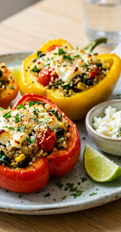 Vegetarian Stuffed Bell Peppers with Quinoa