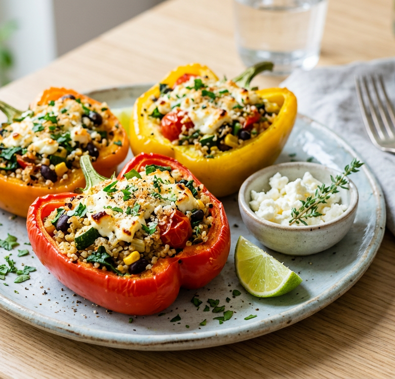 Vegetarian Stuffed Bell Peppers with Quinoa