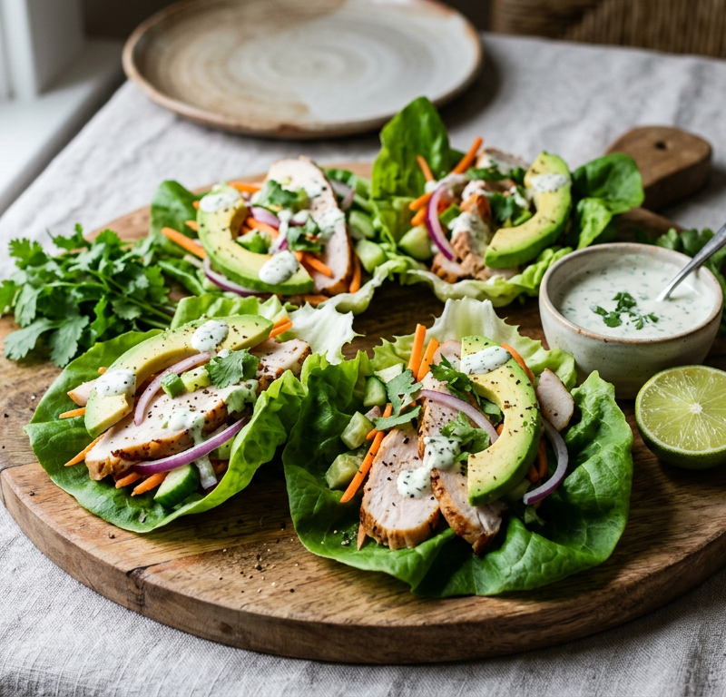 Turkey and Avocado Lettuce Wraps