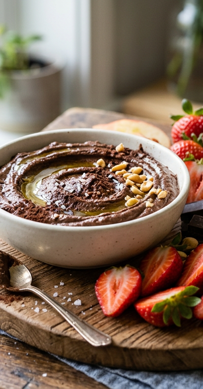 Chocolate Hummus with Fruit