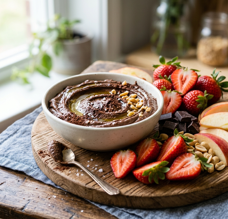 Chocolate Hummus with Fruit