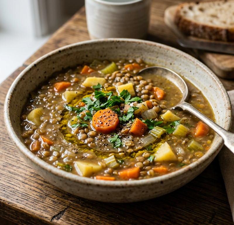 Hearty Lentil & Root Vegetable Soup