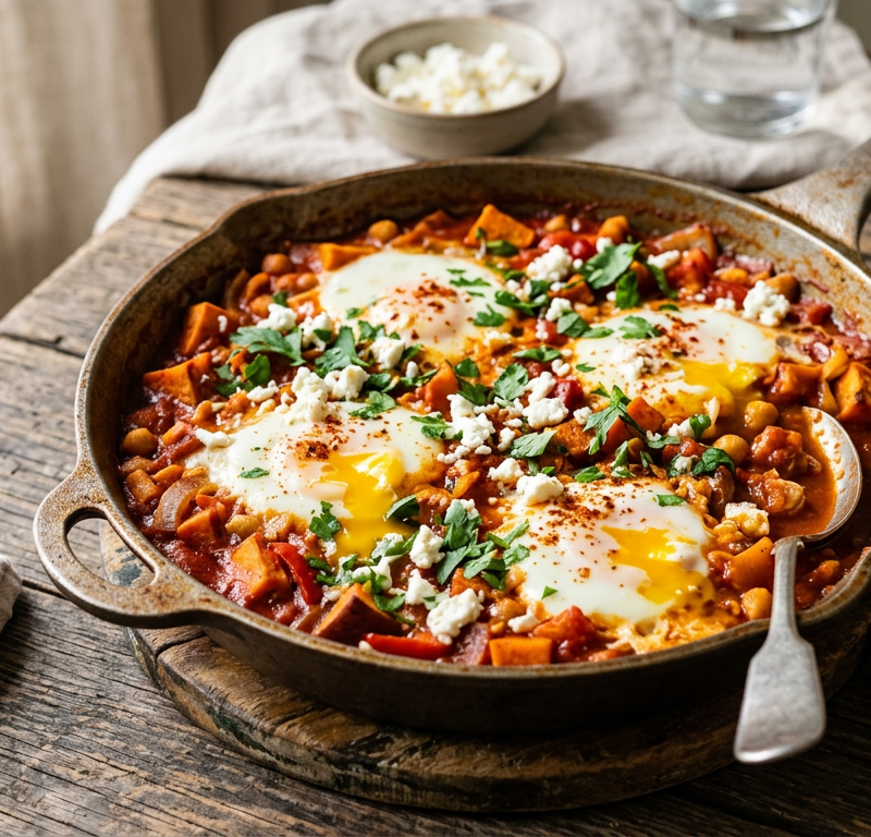 Harissa Chickpea Shakshuka with Sweet Potato