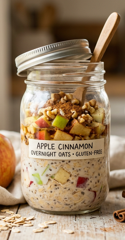 Apple Cinnamon Overnight Oats in a Jar