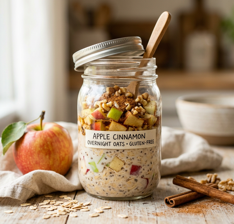 Apple Cinnamon Overnight Oats in a Jar