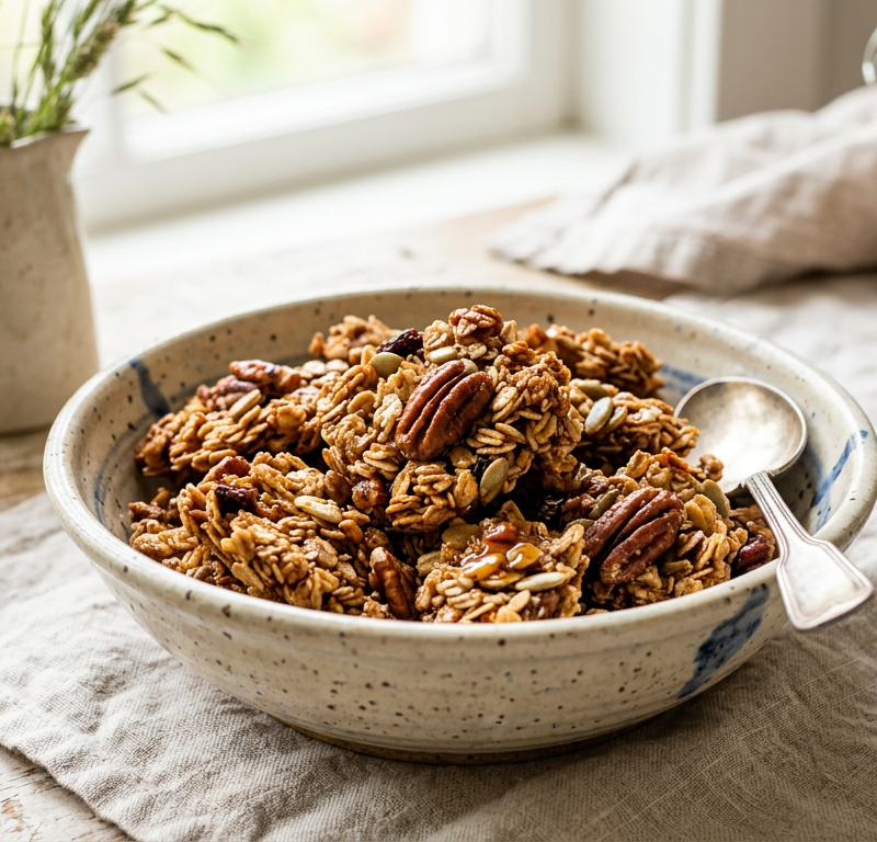 Maple Pecan Crunch Granola Clusters